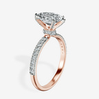 9ct Rose Gold Mereia Secret Halo Lab Diamond Ring standing product image one