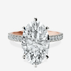 14kt Rose Gold Mereia Secret Halo Lab Diamond Ring front image