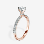 10kt Rose Gold Mereia Secret Halo Lab Diamond Ring standing product image one