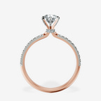 10kt Rose Gold Mereia Secret Halo Lab Diamond Ring side right image one