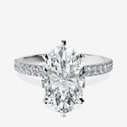 10kt White Gold Mereia Secret Halo Lab Diamond Ring front image