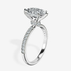 10kt White Gold Mereia Secret Halo Lab Diamond Ring standing product image one