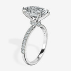 4.60 ct. oval Mereia Secret Halo Ring in platinum standing product image one