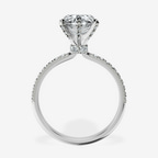 4.60 ct. oval Mereia Secret Halo Ring in platinum side right image one