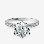 14ct White Gold Mereia Secret Halo Lab Diamond Ring front image