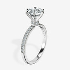 14ct White Gold Mereia Secret Halo Lab Diamond Ring standing product image one