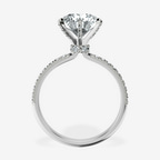 2.82 ct. round Mereia Secret Halo Ring in platinum side right image one