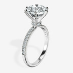 3.29 ct. round Mereia Secret Halo Ring in 14Ct white gold standing product image one