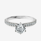 18kt White Gold Mereia Secret Halo Lab Diamond Ring front image