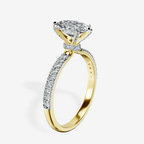 1.80 ct. oval Mereia Secret Halo Ring in 14kt yellow gold standing product image one