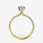 1.80 ct. oval Mereia Secret Halo Ring in 14kt yellow gold side right image one