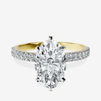 18ct Yellow Gold Mereia Secret Halo Lab Diamond Ring front image