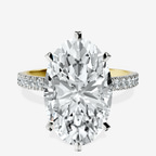 14kt Yellow Gold Mereia Secret Halo Lab Diamond Ring front image