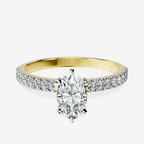 18kt Yellow Gold Mereia Secret Halo Lab Diamond Ring front image