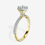 1.41 ct. round Mereia Secret Halo Ring in 10kt yellow gold standing product image one