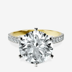 10kt Yellow Gold Mereia Secret Halo Lab Diamond Ring front image