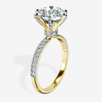 10kt Yellow Gold Mereia Secret Halo Lab Diamond Ring standing product image one