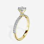 14kt Yellow Gold Mereia Secret Halo Lab Diamond Ring standing product image one