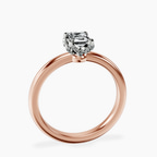 18kt Rose Gold Mabel Petal Solitaire Lab Diamond Ring side right image one