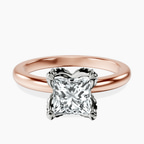 14kt Rose Gold Mabel Petal Solitaire Lab Diamond Ring front image