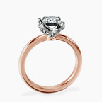 14kt Rose Gold Mabel Petal Solitaire Lab Diamond Ring side right image one