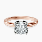 10kt Rose Gold Mabel Petal Solitaire Lab Diamond Ring front image
