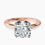 18ct Rose Gold Mabel Petal Solitaire Lab Diamond Ring front image