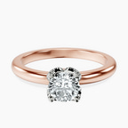 14kt Rose Gold Mabel Petal Solitaire Lab Diamond Ring front image