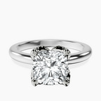 18kt White Gold Mabel Petal Solitaire Lab Diamond Ring front image