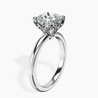 18kt White Gold Mabel Petal Solitaire Lab Diamond Ring standing product image one