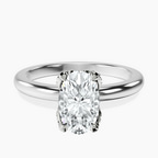 18kt White Gold Mabel Petal Solitaire Lab Diamond Ring front image
