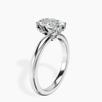 18kt White Gold Mabel Petal Solitaire Lab Diamond Ring standing product image one