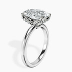 18kt White Gold Mabel Petal Solitaire Lab Diamond Ring standing product image one