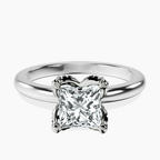 18kt White Gold Mabel Petal Solitaire Lab Diamond Ring front image