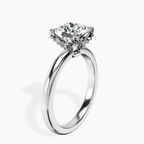 18kt White Gold Mabel Petal Solitaire Lab Diamond Ring standing product image one