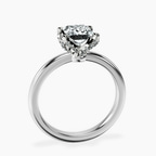 18kt White Gold Mabel Petal Solitaire Lab Diamond Ring side right image one
