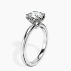 18kt White Gold Mabel Petal Solitaire Lab Diamond Ring standing product image one