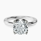 18ct White Gold Mabel Petal Solitaire Lab Diamond Ring front image