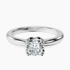 14kt White Gold Mabel Petal Solitaire Lab Diamond Ring front image