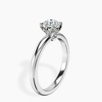 14kt White Gold Mabel Petal Solitaire Lab Diamond Ring standing product image one
