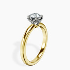 18kt Yellow Gold Mabel Petal Solitaire Lab Diamond Ring standing product image one