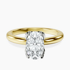 10kt Yellow Gold Mabel Petal Solitaire Lab Diamond Ring front image