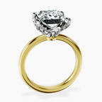 10kt Yellow Gold Mabel Petal Solitaire Lab Diamond Ring side right image one
