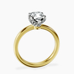 10kt Yellow Gold Mabel Petal Solitaire Lab Diamond Ring side right image one