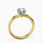18kt Yellow Gold Mabel Petal Solitaire Lab Diamond Ring side right image one