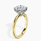 10kt Yellow Gold Mabel Petal Solitaire Lab Diamond Ring standing product image one