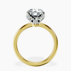 10kt Yellow Gold Mabel Petal Solitaire Lab Diamond Ring side right image one