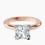 18ct Rose Gold Cordelia Knife Edge Solitaire Lab Diamond Ring front image