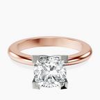 18ct Rose Gold Cordelia Knife Edge Solitaire Lab Diamond Ring front image