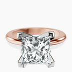 14kt Rose Gold Cordelia Knife Edge Solitaire Lab Diamond Ring front image